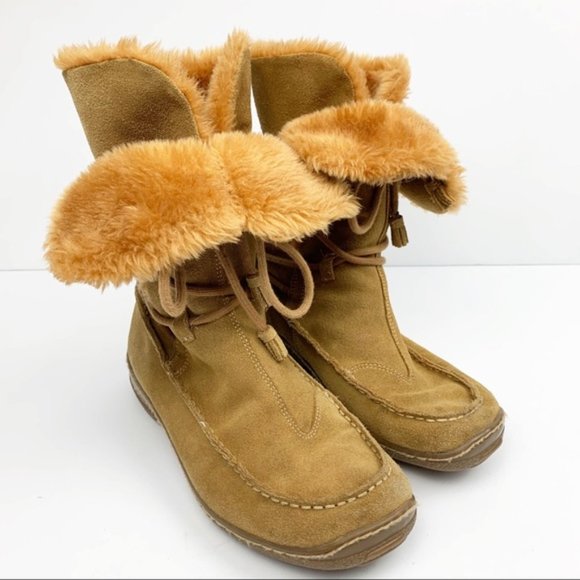 Victoria Spenser Boots Golden Brown Fluffy - Picture 4 of 8